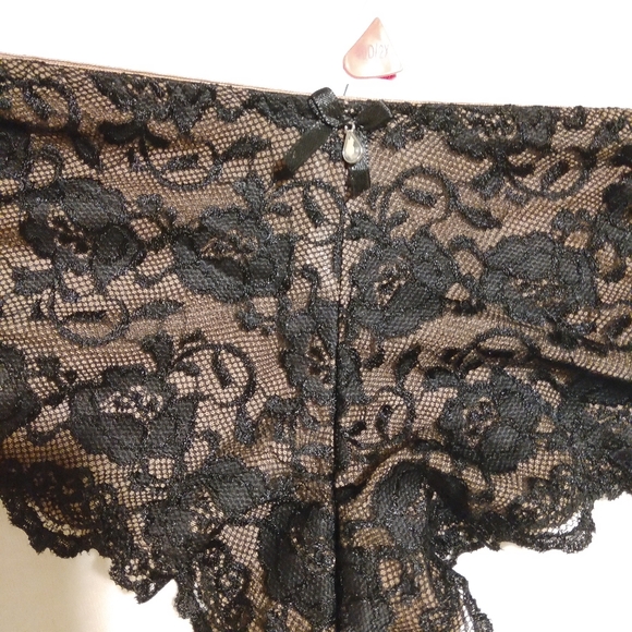 NWT Champagne and Black Lace Bra Set 38DD - Picture 4 of 5